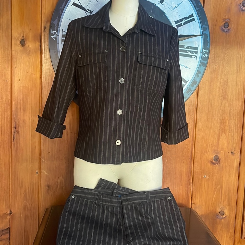 EVAN-PICONE Black Stripe Jacket SZ M Vintage
